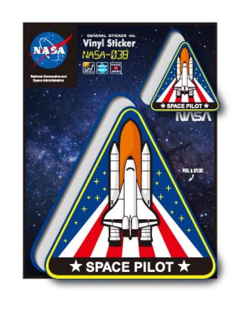 Amazon.co.jp: NASAステッカー SPACE PILOT ロゴ エンブレム